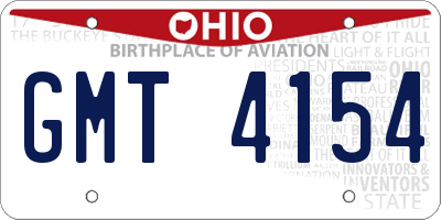 OH license plate GMT4154