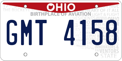 OH license plate GMT4158
