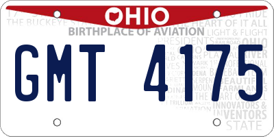 OH license plate GMT4175