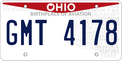 OH license plate GMT4178