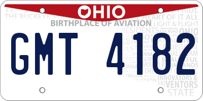 OH license plate GMT4182