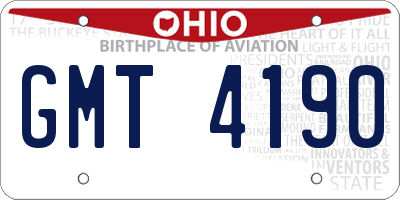 OH license plate GMT4190
