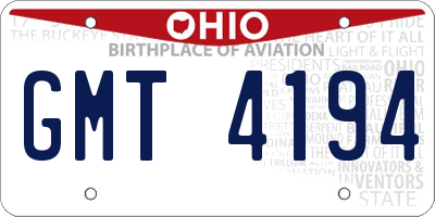 OH license plate GMT4194