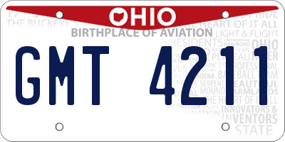 OH license plate GMT4211