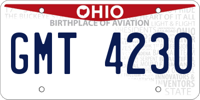 OH license plate GMT4230