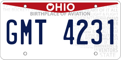 OH license plate GMT4231