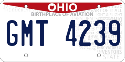 OH license plate GMT4239