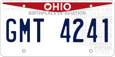 OH license plate GMT4241