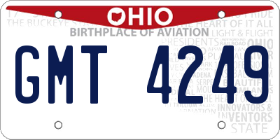 OH license plate GMT4249
