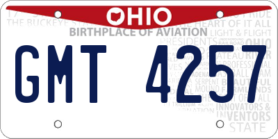 OH license plate GMT4257