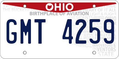OH license plate GMT4259