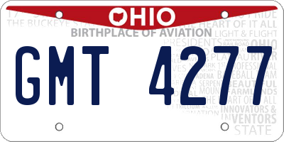 OH license plate GMT4277
