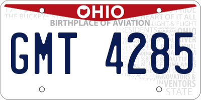 OH license plate GMT4285