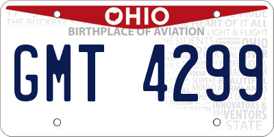 OH license plate GMT4299