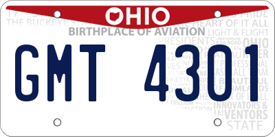 OH license plate GMT4301