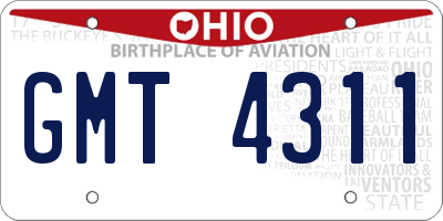 OH license plate GMT4311