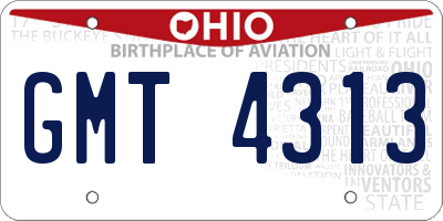OH license plate GMT4313