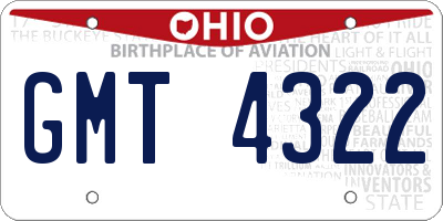 OH license plate GMT4322