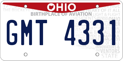 OH license plate GMT4331