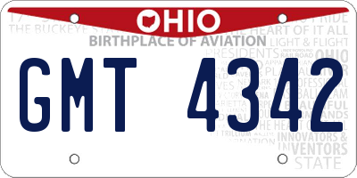 OH license plate GMT4342