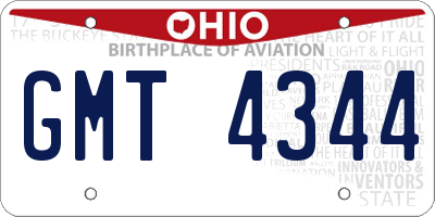 OH license plate GMT4344