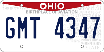 OH license plate GMT4347