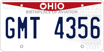 OH license plate GMT4356