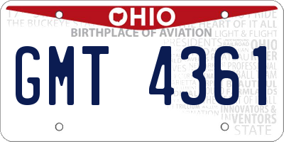 OH license plate GMT4361