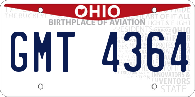 OH license plate GMT4364