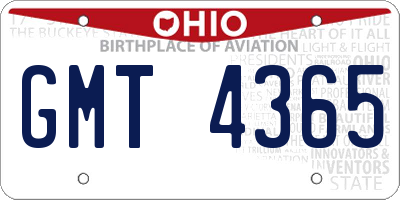 OH license plate GMT4365