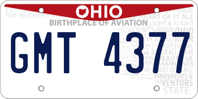 OH license plate GMT4377