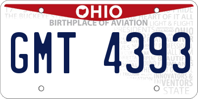 OH license plate GMT4393