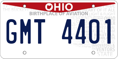 OH license plate GMT4401