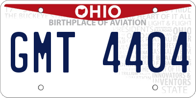 OH license plate GMT4404