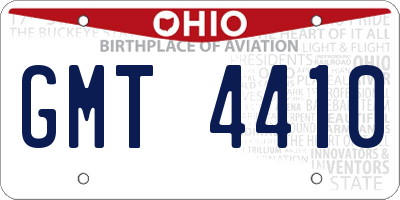 OH license plate GMT4410