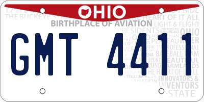 OH license plate GMT4411
