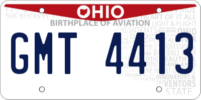 OH license plate GMT4413
