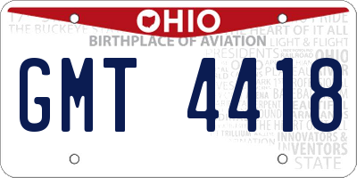 OH license plate GMT4418