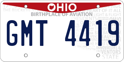 OH license plate GMT4419