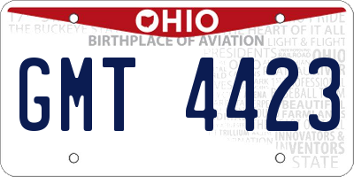 OH license plate GMT4423