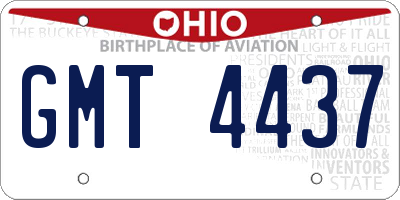 OH license plate GMT4437