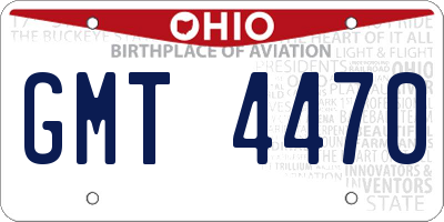 OH license plate GMT4470