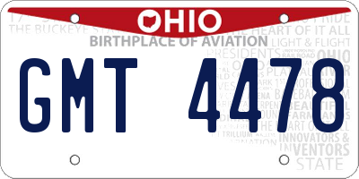 OH license plate GMT4478