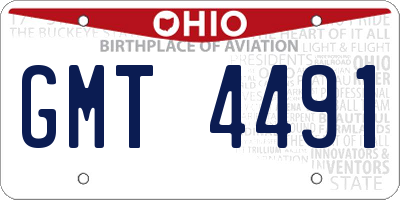 OH license plate GMT4491