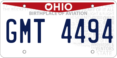 OH license plate GMT4494