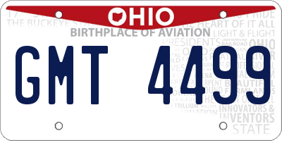 OH license plate GMT4499