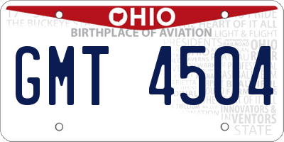 OH license plate GMT4504
