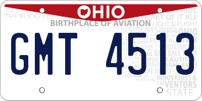 OH license plate GMT4513