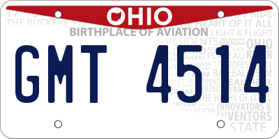 OH license plate GMT4514