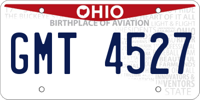 OH license plate GMT4527